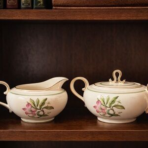 Vintage Rosenthal Bavaria “Blossoms of Spring” Creamer & Sugar Set.